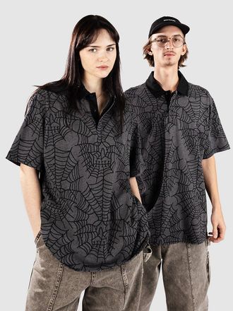 Lurking Class Web Skull Rugby Hemd charcoal