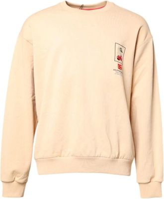 Dolce & Gabbana Heren, Sweatshirts & Hoodies, Beige, Maat: 2XL Katoen