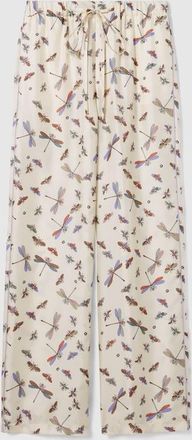 Gucci Printed Silk Twill Pants, Beige, Ready-to-wear