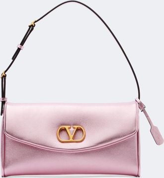Valentino Garavani Bolso al hombro DeVain Small de piel metalizada
