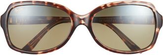 Maui Jim Core 56mm Polarized Round Sunglasses in Tortoise Tortoise Green at Nordstrom Rack