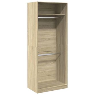 Berkfield Home Wardrobe Sonoma Oak 80x50x200 cm Engineered Wood in Light Brown | Size: 80 x 50 x 200 cm