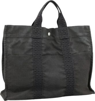 Herm&egrave;s Pre-owned Vintage Canvas Tote Bag - Dames - Vintage Shopper - Grijs - ONE Size - Vintage