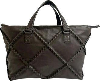 Bottega Veneta Pre-owned Tote Bags, female, Brown, Size: ONE SIZE Pre-owned Leather Braided Tote Bag