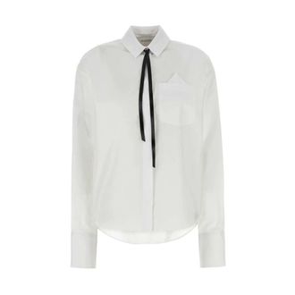 Sportmax Sportmax, Shirts, female, White, Size: M White Cotton Shirt with Long Sleeves