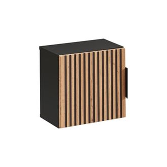 Petits Meubles Armario de pared 1 puerta estratificado marr&oacute;n negro
