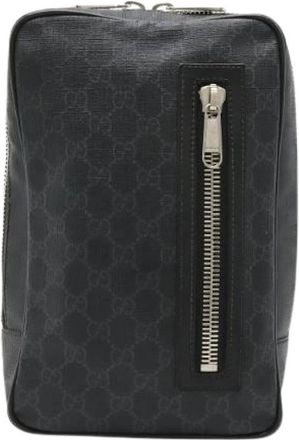 Gucci Pre-owned GG Supreme schoudertas - Dames - Vintage Schoudertas - Zwart - ONE Size - Leer - Vintage
