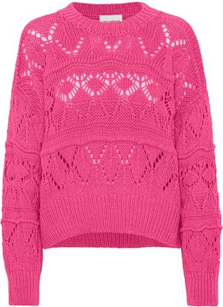 Americandreams Cassie Cotton Pullover - Dames - Ronde hals truien - Roze - S - Katoen - Truien & Vesten
