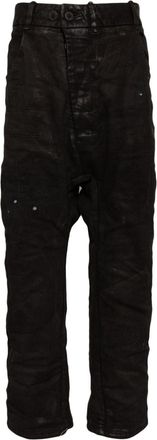 Boris Bidian Saberi Jeans asimmetrici con cavallo basso - Nero