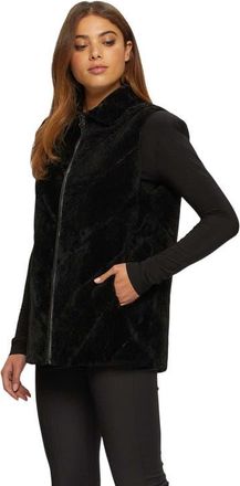 Gorski Reversible Chevron Shearling Lamb Vest in Black/black at Nordstrom, Size X-Small