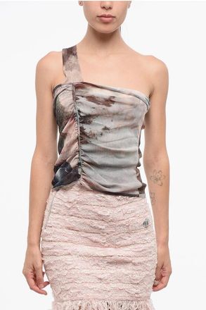 Balmain Tulle One-Shoulder Top size 1