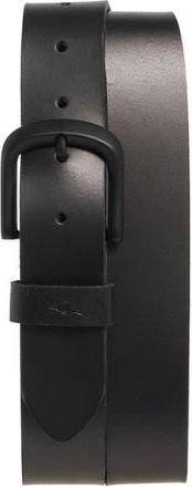 AllSaints 38mm Washed Leather Belt in Black /Matte Black 011 at Nordstrom Rack, Size 34