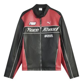 Puma Race Ahead Bomber Jacket Black Red 636031-01