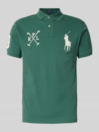 Polo Ralph Lauren Poloshirt mit Label-Stitching in Dunkelgruen, Größe M