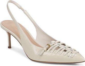 Veronica Beard Rashida Slingback Pointed Toe Pump in Ecru at Nordstrom, Size 5.5