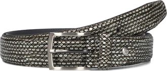 Floris Van Bommel Grijs Slangenprint Leren Riem - Heren - Riemen - Grijs - 105 CM - Wol - Accessoires