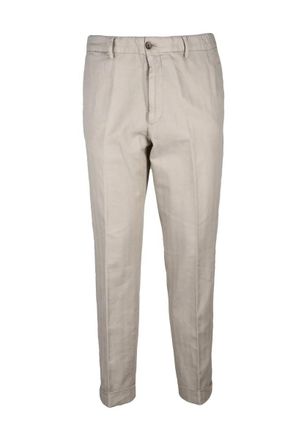 BRIGLIA 1949 Cotton Linen Stretch Trousers - Beige
