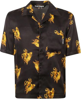 Palm Angels Burning Monogram Shirt S/S - Heren - Korte mouwen Overhemden - Veelkleurig - S - Overhemden