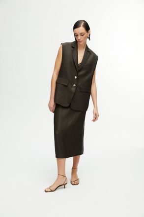 Nocturne Midi Skirt with Back Slits