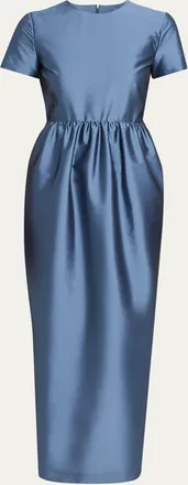 Bernadette Lexi Floral Satin Empire-Waist Column Maxi Dress