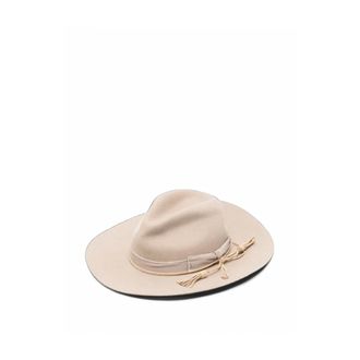 Golden Goose Fedora met brede rand en kwastjes - Dames - Accessoires - Beige - Maat: M Wol