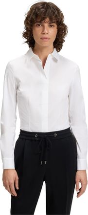 HUGO BOSS Womens Collared Neck Long Sleeve Regular Fit Shirt in White - Size 6 UK