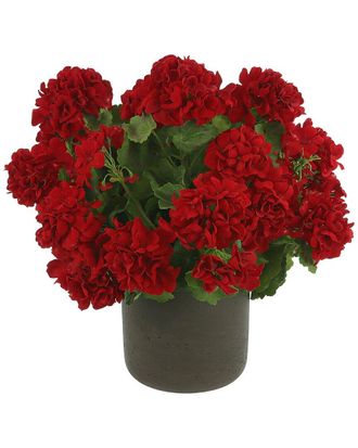 Creative Displays Inc. Red Geranium Floral Arrangement In A Gray Pot