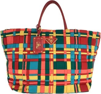 Prada Pre-owned Tote Bags, female, Multicolor, Size: ONE SIZE Pre-owned Nylon prada-bags
