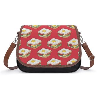 Generic Breakfast Sandwich Womens Crossbody Bag Fashion Shoulder Handbags Message Tote Bag with Adjustable Strap