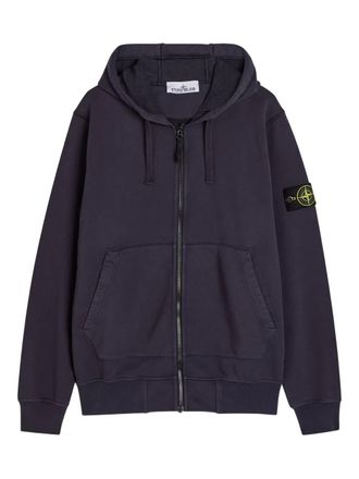 Stone Island 6100061 zip badge hoodie - Blauw