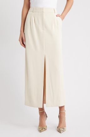 French Connection Harry Suiting Slit Maxi Skirt in Classic Cream at Nordstrom, Size 12