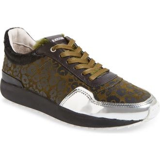 Blackstone SL91 Genuine Shearling Trim Low Top Sneaker in Hunting Green at Nordstrom, Size 6Us