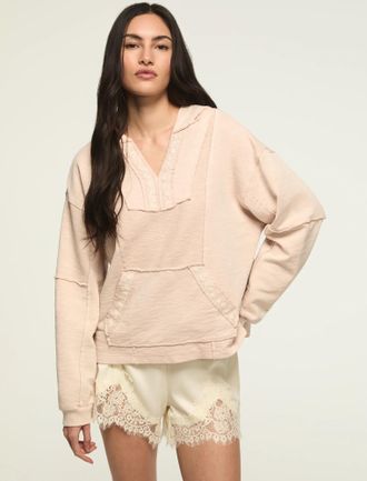 Lucky Brand Womens Embroidered Baja Hoodie