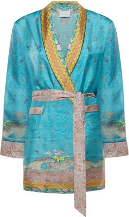 Pierre-Louis Mascia Nachtkleding, Dames, Blauw, ONE Size, Aloe Robe