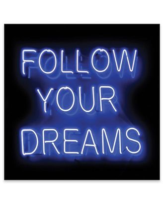 iCanvas Icanvas Neon Follow Your Dreams Print On Acrylic Glass By Hailey Carr