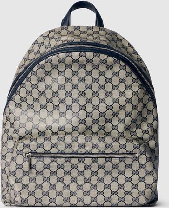 Gucci Essence Classic Medium Backpack, Blue, GG Canvas