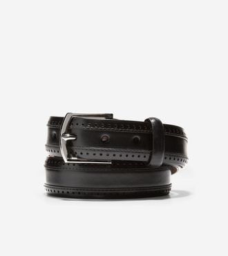 Cole Haan Mens Dawson 32MM Perforated Belt - Black Size 32