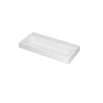 Bernacchini Momento wastafel - 100x45x9cm - 1 wasbak - 0 kraangaten - polystone wit mat