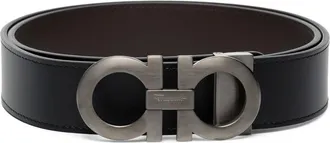 Ferragamo Black Reversible Gancini Buckle Belt