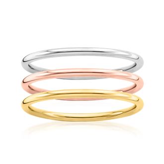 Ross-Simons Italian 10kt Tri-Colored Gold Jewelry Set: 3 Stackable Rings