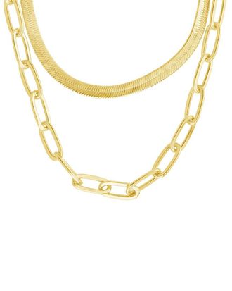 Sterling Forever 14K Gold Brinley Layered Chain Necklace
