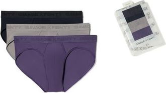 Savage x Fenty Shadow Fit 3-Pack Briefs in Black/Grey/Purple at Nordstrom, Size Xx-Large