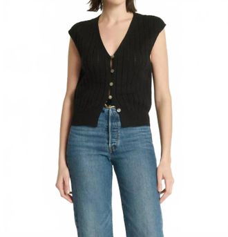 Nation Ltd Morganna Sweater Vest In Jet Black