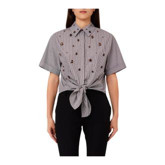 Liu Jo Shirts, female, Brown, Size: XS Studded Check Shirt