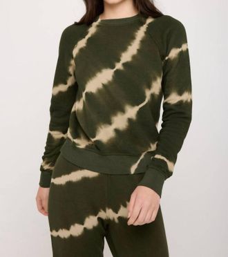 Spiritual Gangster Tie Dye Forever Crew Sweater In Loden Tie Dye