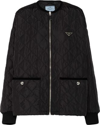 Prada Giacca trapuntata con bordo a coste - Nero