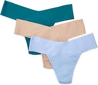 Hanky Panky BreatheSoft Natural Rise Thong 3-Pack Womens Underwear Taupe/Earth Dance/Fresh Air 1 : MD, Spandex/Nylon/Microfiber