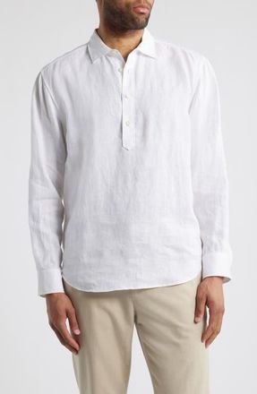 Tommy Bahama Desert Riviera Linen Half Button Shirt in White at Nordstrom, Size Medium