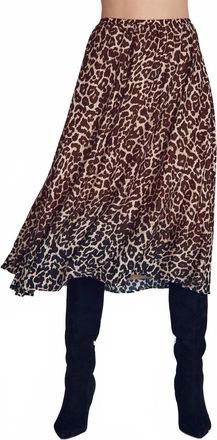 Bella Dahl Gathered Midi Skirt In Ombre Leopard Print
