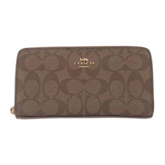 Coach Pre-owned Wallets, female, Brown, Size: ONE SIZE Pre-owned Signature PVC Long Wallet